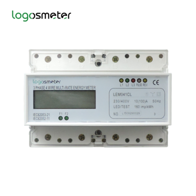 three phase multi rate electronic energy meter 2 tariffs kWh meter LEM041CL