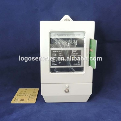 Single phase digital prepaid electricity/kwh meter with IC card