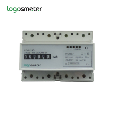 Three Phase Four Wire Electronic Din Rail analog display 3 phase ct kwh meter LEM021AG